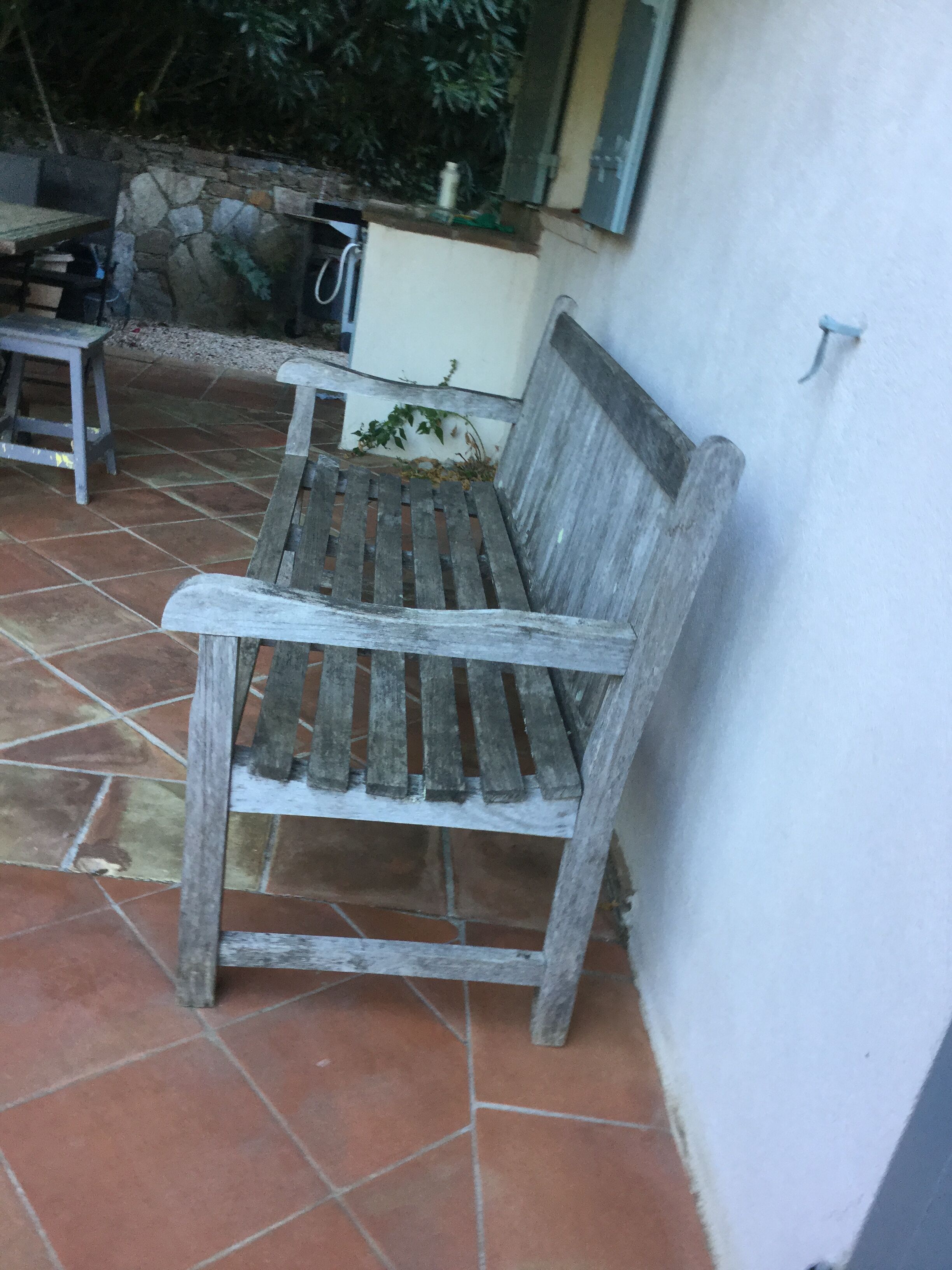 English teak park bench