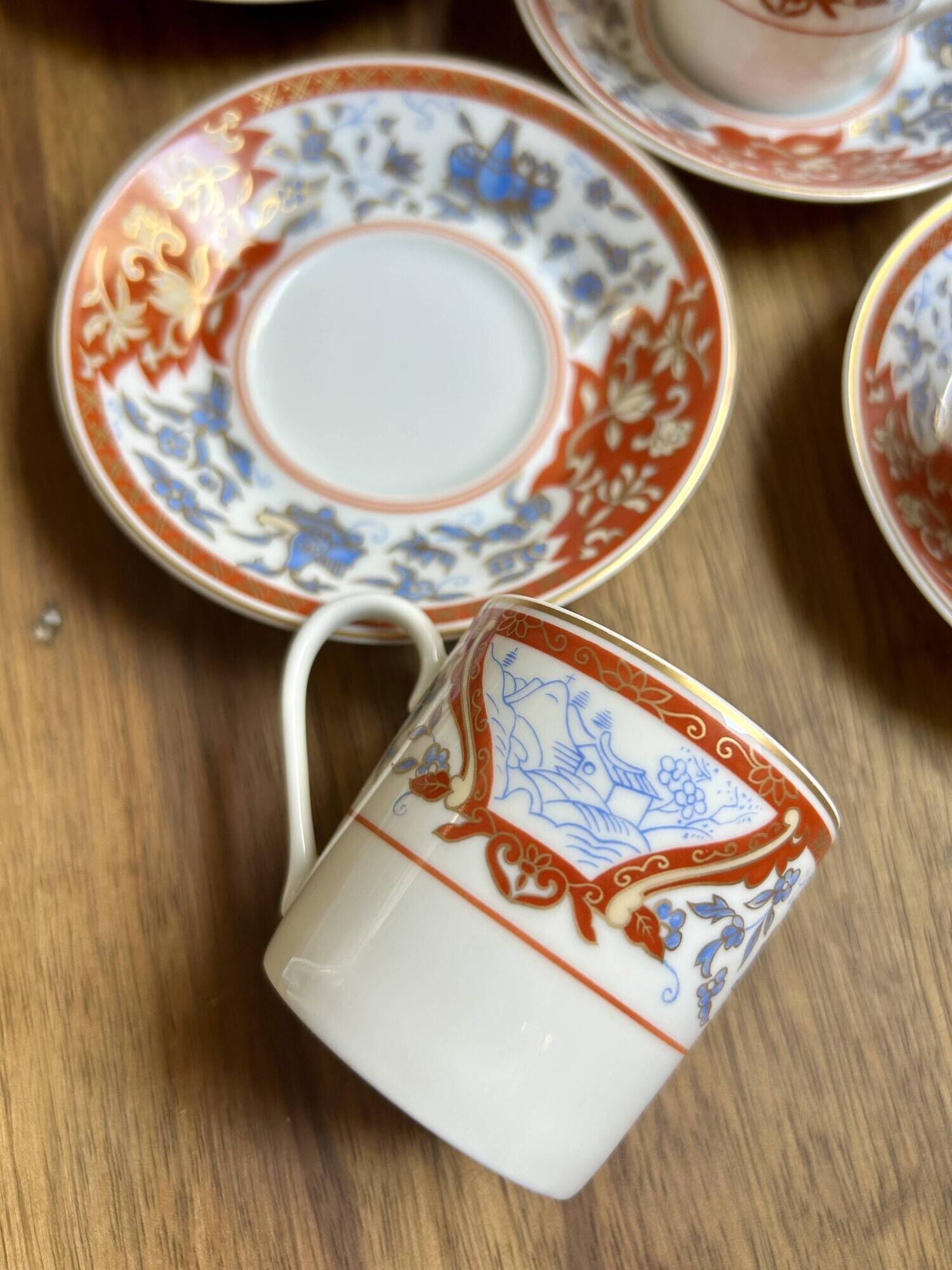 Set of 6 coffee cups with saucers - Haviland - Imari red