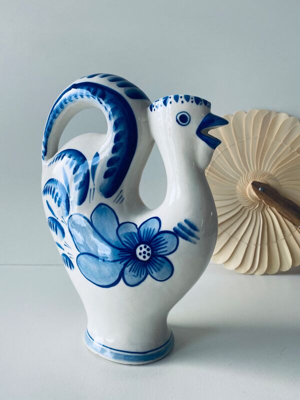 Pichet ancien coq en céramique