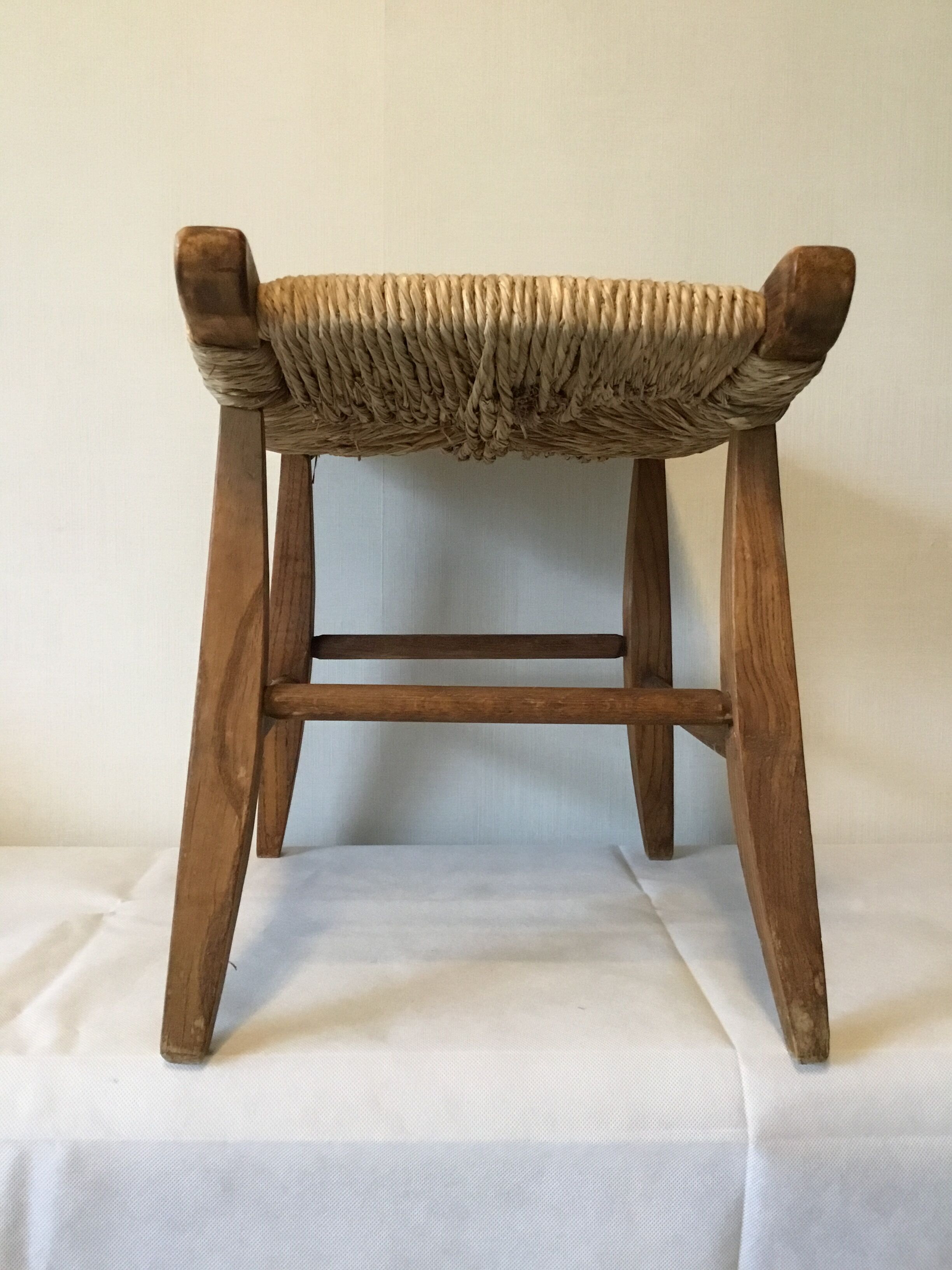 Stool straw Mid century Bull