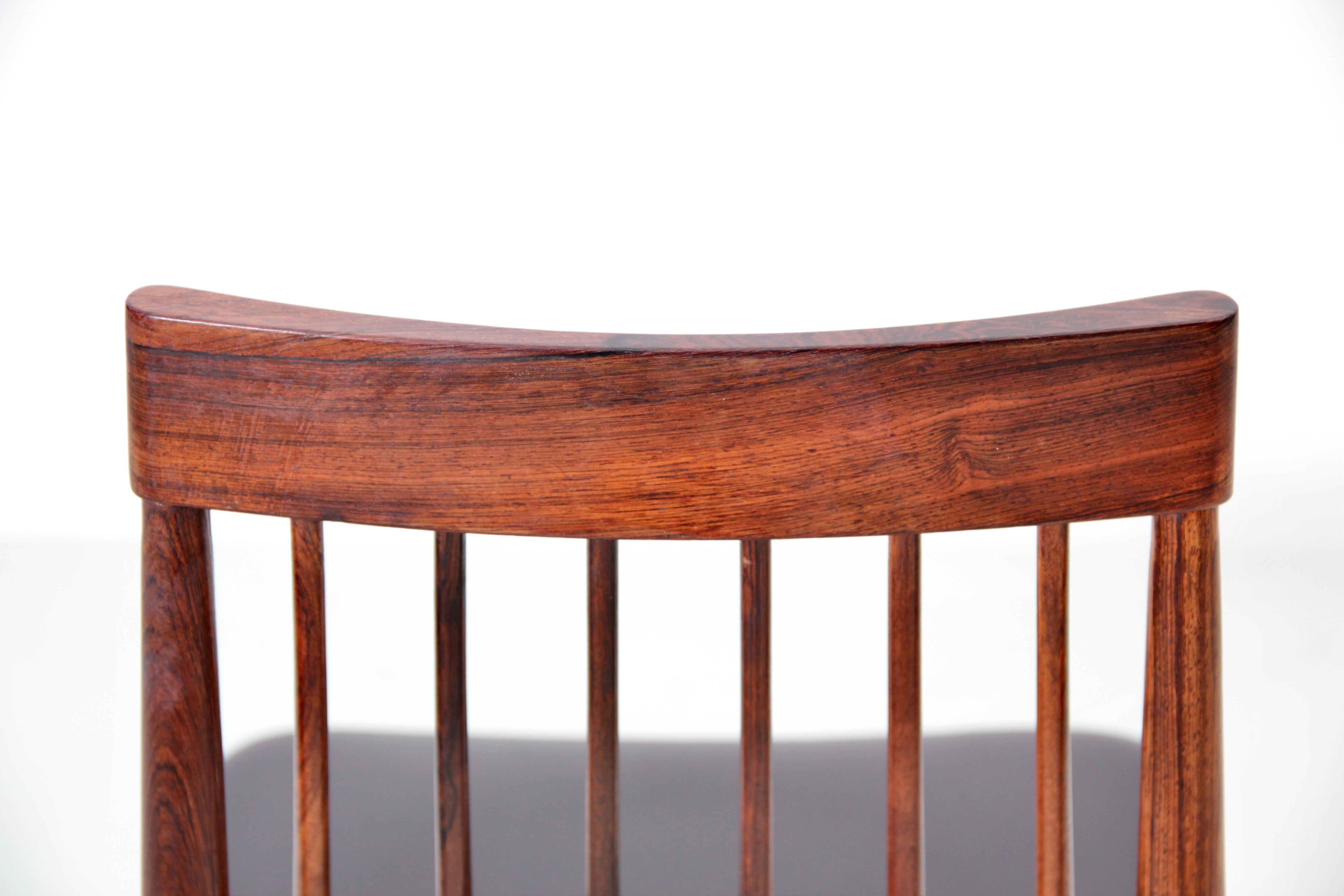 Suite of 6 rosewood bar chairs from Rio