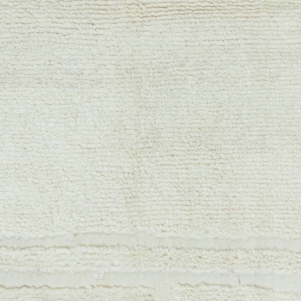 Vintage Minimalist Handmade Turkish Tulu Accent Rug in Natural Beige Wool