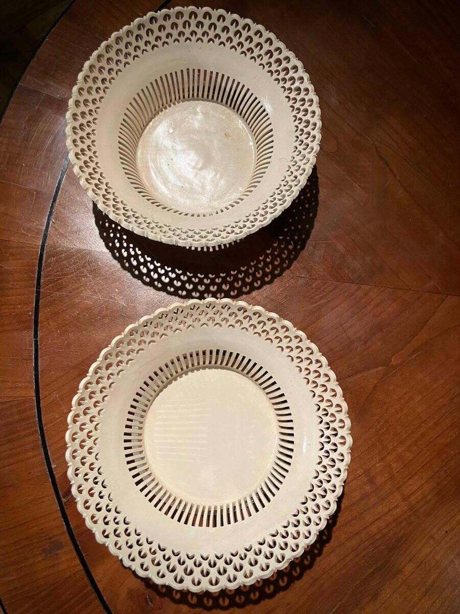 19th Century Italian Pierced Porcelain Compotes from Giustiniani Manufacture, Set of 2