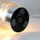 70's smoked glass table lamp