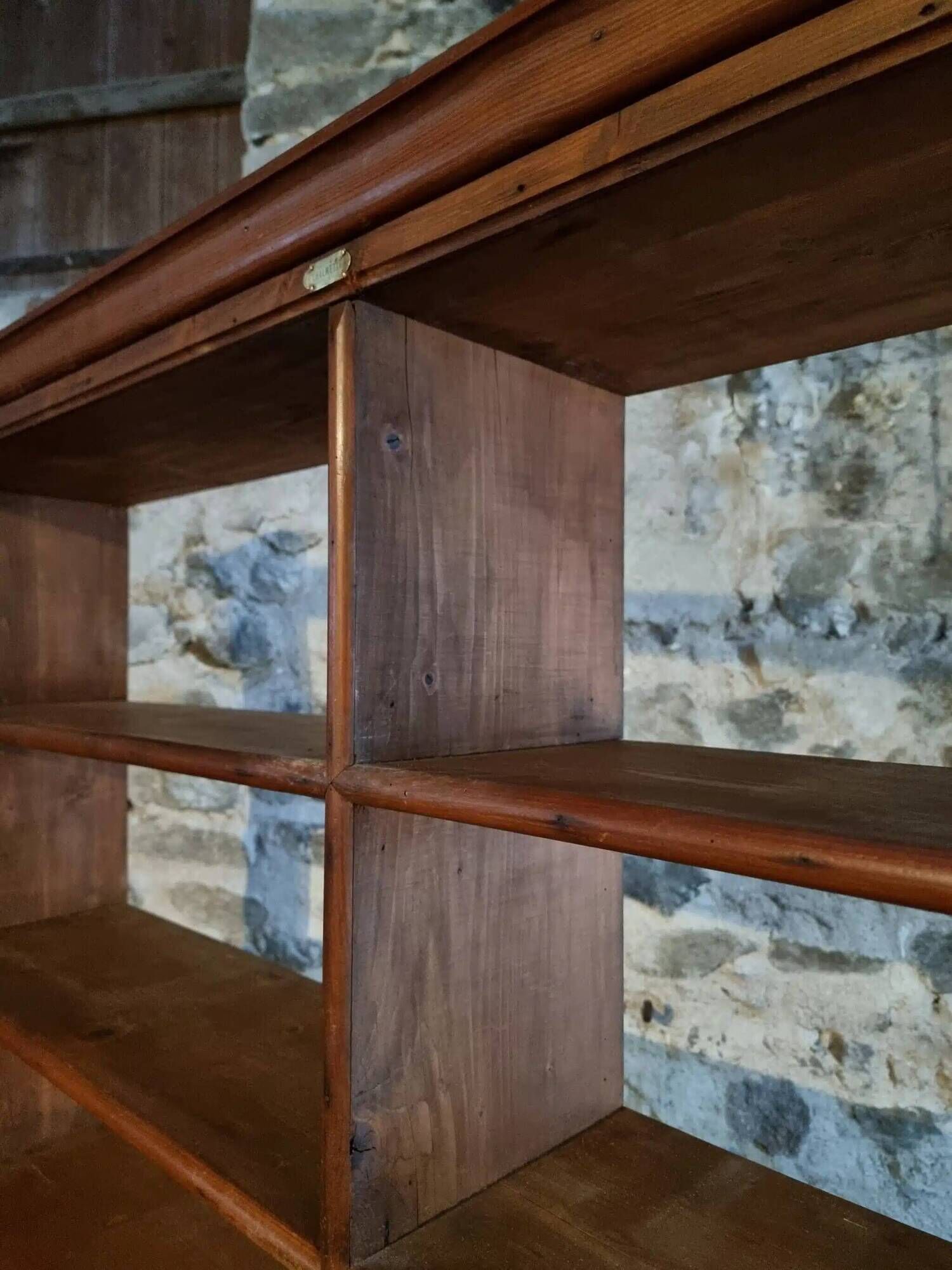 Large open shop shelf from an old French store by Chalmette, 1930s.