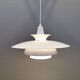 Classic danish designed hanging lamp from the 80s, in white lacquered metal