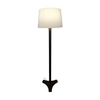 Empire-style lamppost in black metal and mahogany