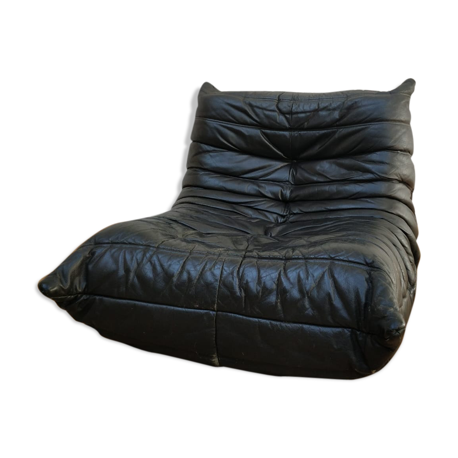 Togo in black leather by Ligne Roset
