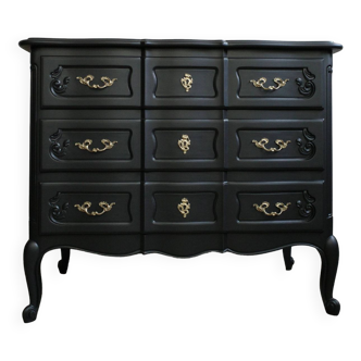 Commode vintage customisée noir