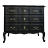 Customized vintage black chest of drawers