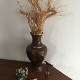 Vase Jingfa cloisonné en laiton et émail