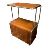 Modernist Art Deco Bauhaus side furniture in tubular chrome steel & wood, ca 1920/30