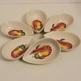 6 vintage aperitif cups shrimp décor