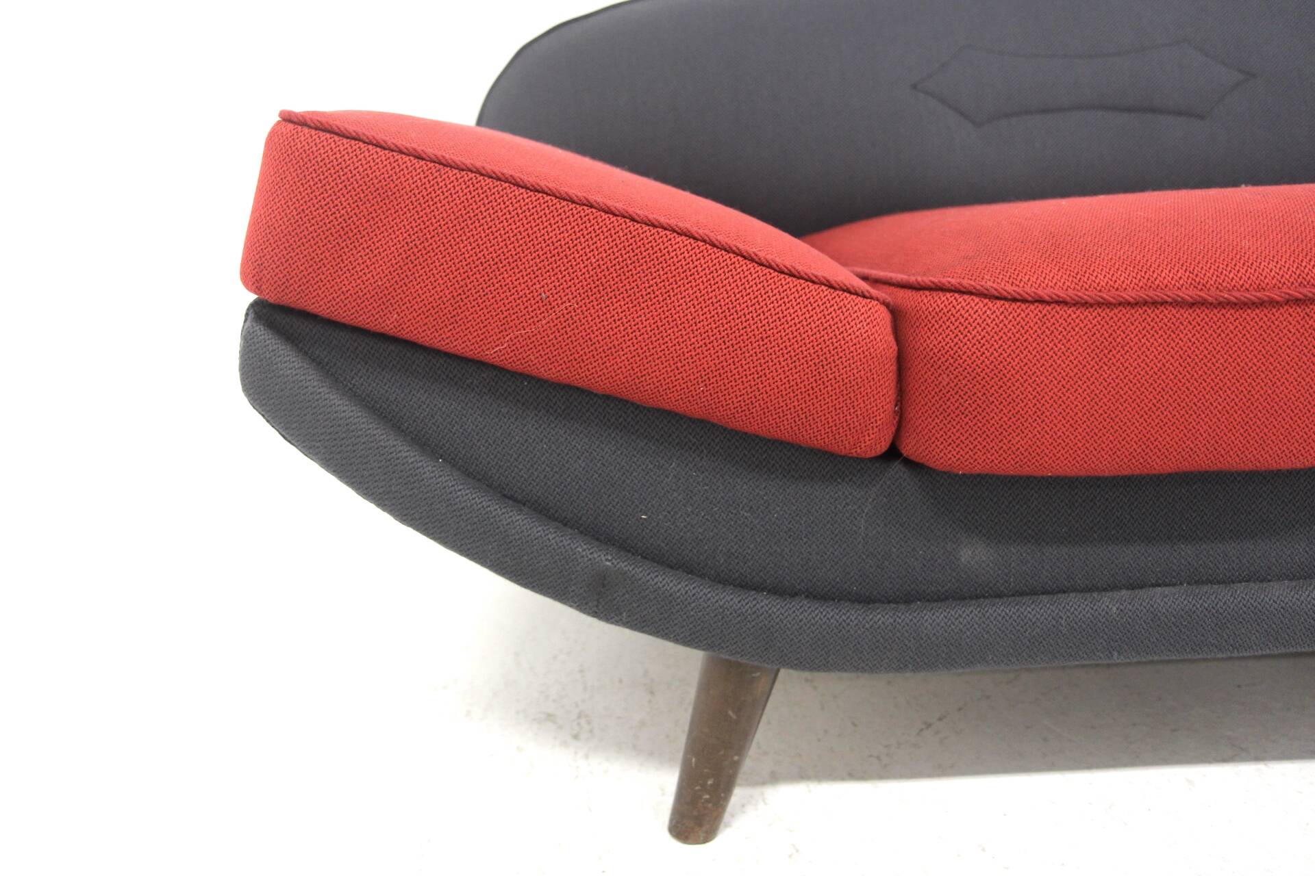 Scandinavian 2-seater leather sofa, Folke Jansson, SM Wincrantz Möbelin, Sweden, 1960