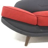 Scandinavian 2-seater leather sofa, Folke Jansson, SM Wincrantz Möbelin, Sweden, 1960