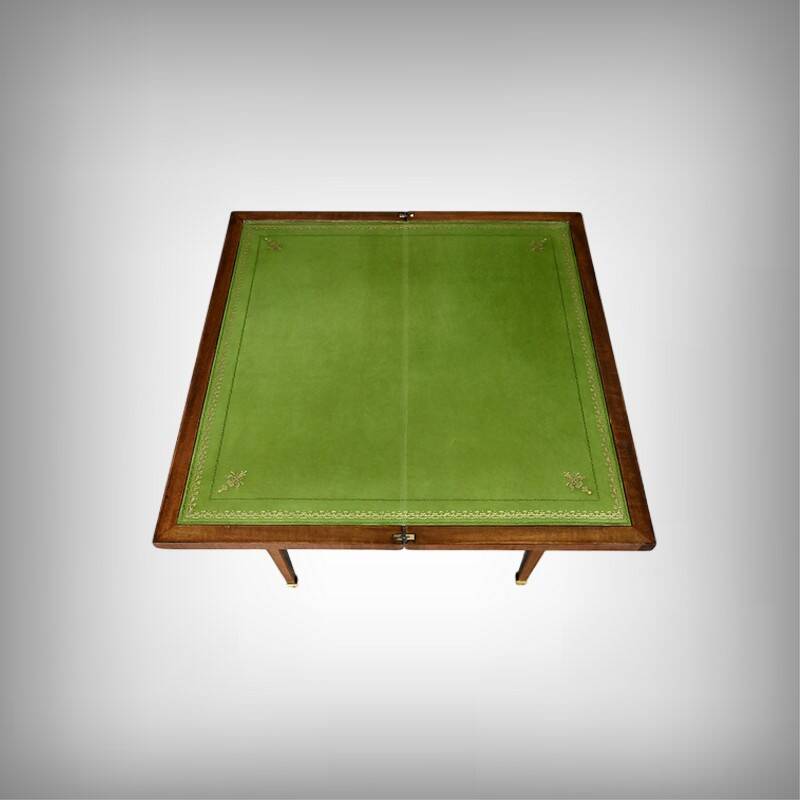 Small game table in marquetry, Louis XVI style – early 20th century