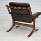 1970s, Norwegian armchair by Jon Hjortdal, furniture leather, bent wood.