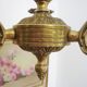 Lustre vintage avec trois abat-jours fait main en tissu
