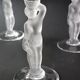 Set of 9 crystal flutes with Venus and Bacchus foot, Vannes and Bayel