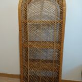 Round rattan shelf