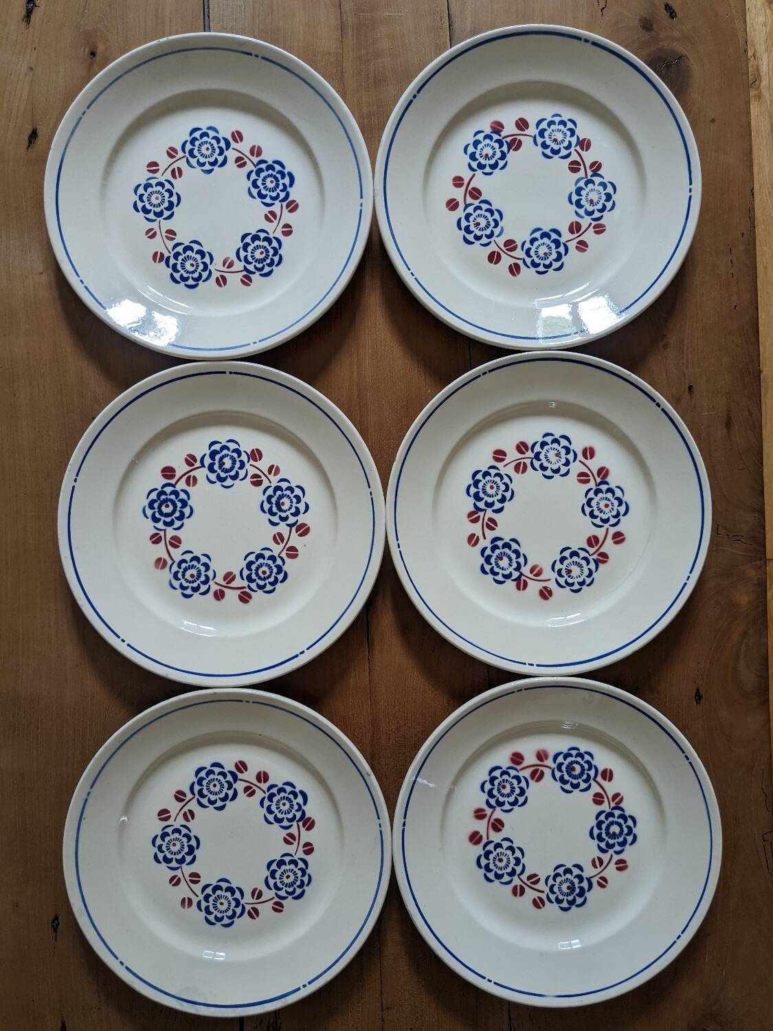 Six Badonviller Bagatelle flat plates