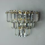 Kinkeldey wall light, cut crystals, 3 levels, Germany, 1970