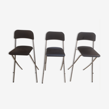 Set of 3 chairs high bar wood and epoxy ikea