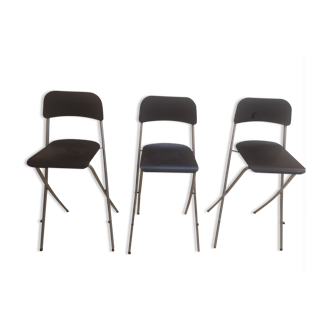Set of 3 chairs high bar wood and epoxy ikea