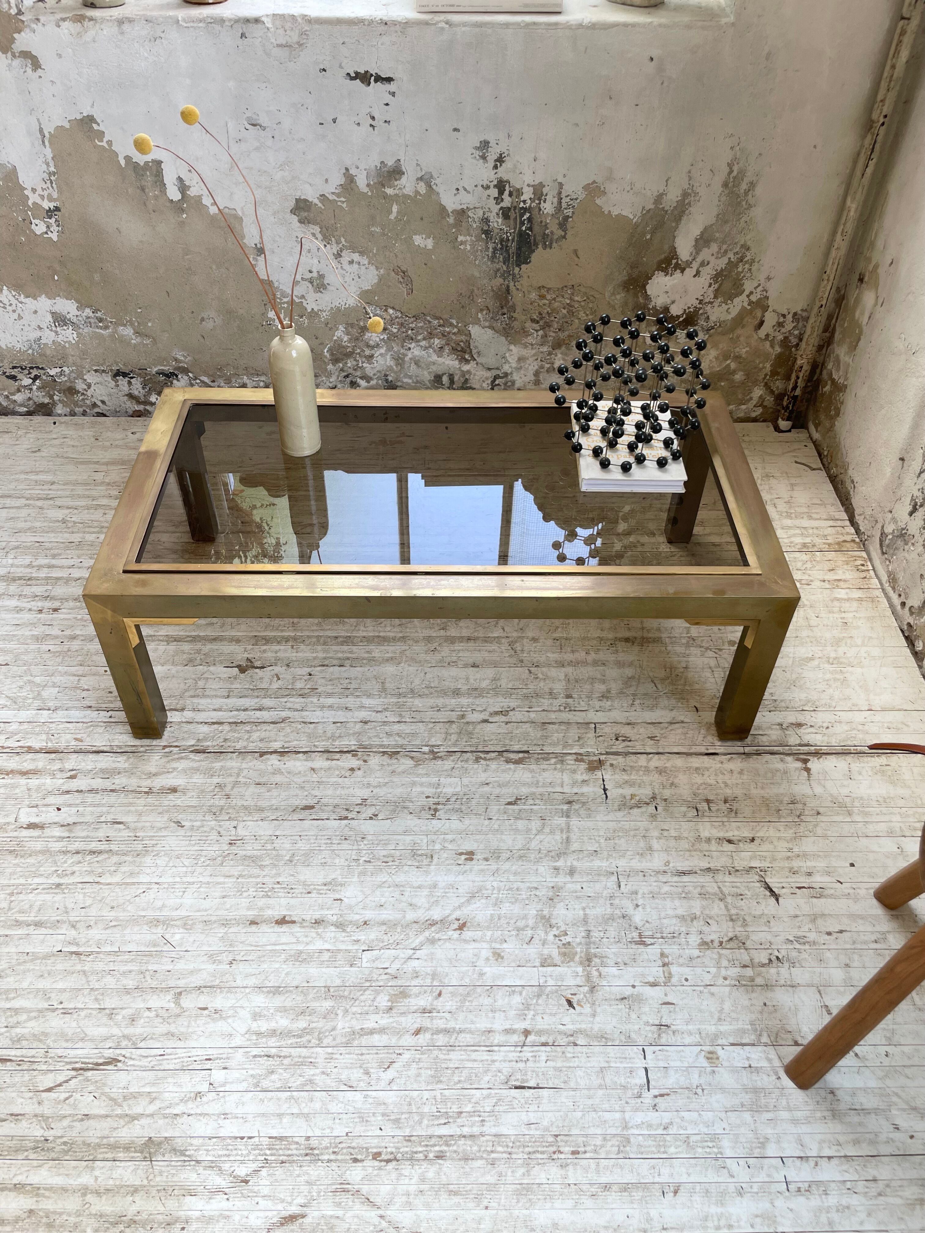 60s brass coffee table