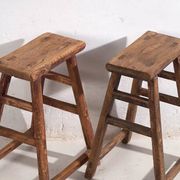 Antique Eastern stools (circa 1900). Set of 2 pieces