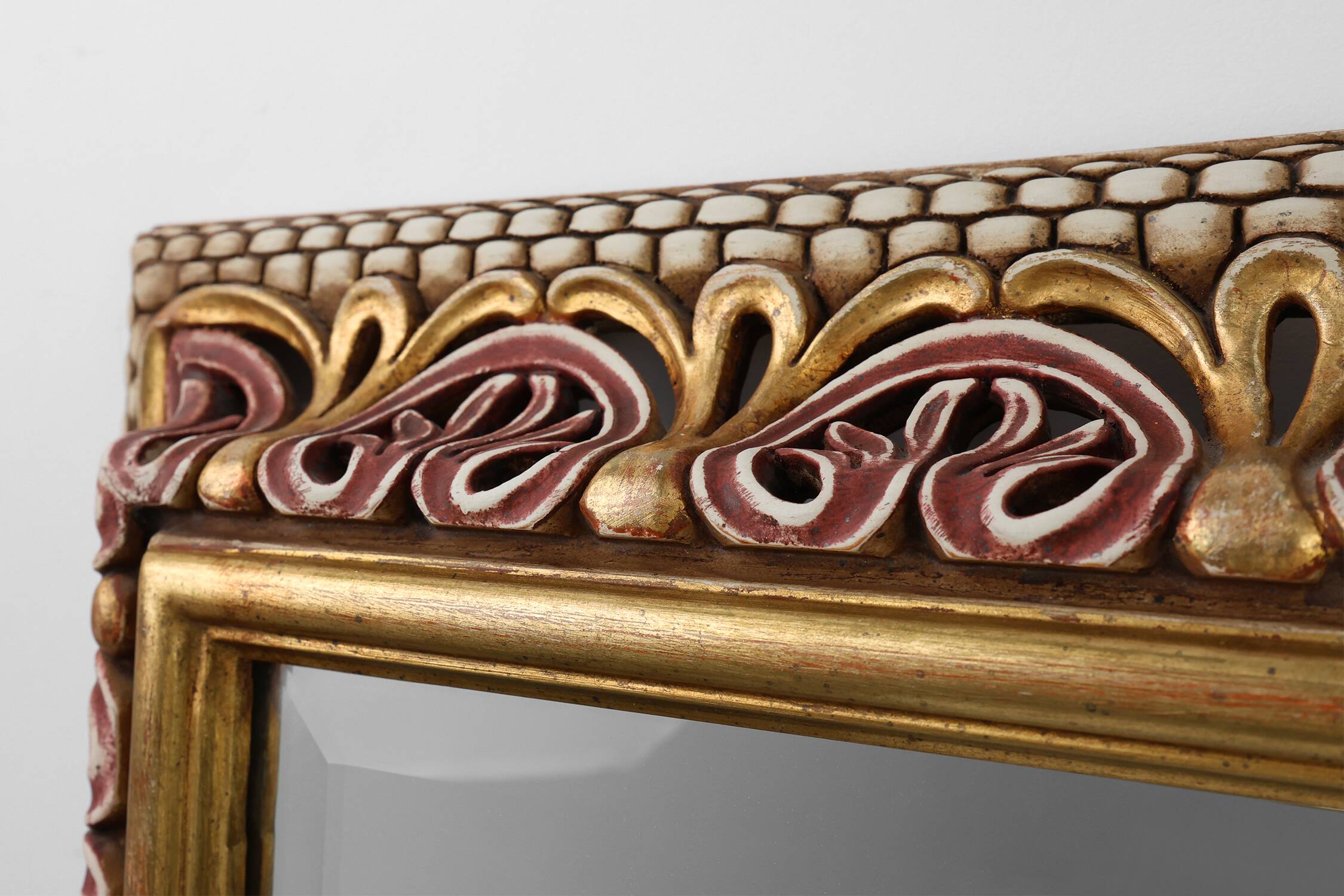 Baroque Revival Firenze Mirror in Carved Wood, Italy ca. 1960