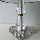 Lampe art deco en verre et laiton années 40