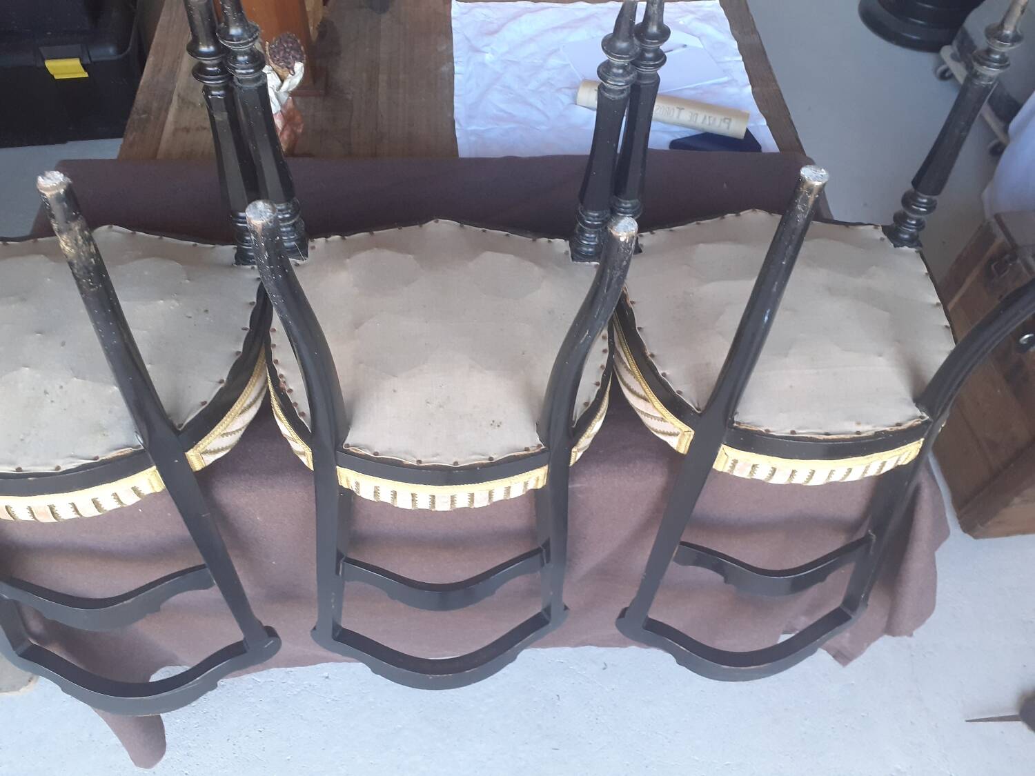 Set of 3 antique Napoleon III style chairs
