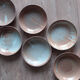 Lot de 6 assiettes creuses en grès rose