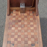 Industrial wood furniture, furniture with integrated lamp, trade furniture, industrial, compass feet