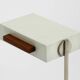 Rare original 1960s Kaiser Leuchten light metal teak table lamp