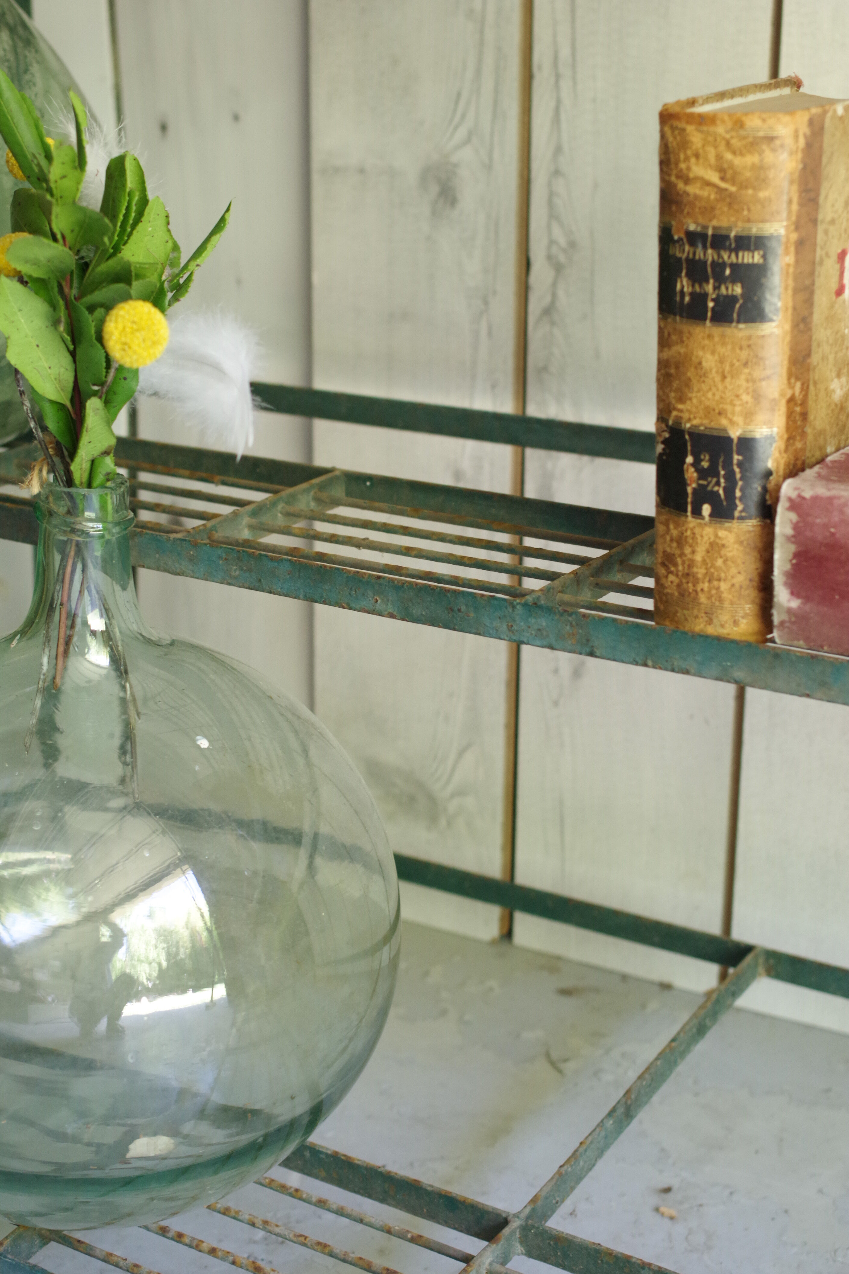 Antique florist metal shelf-industrial shelf