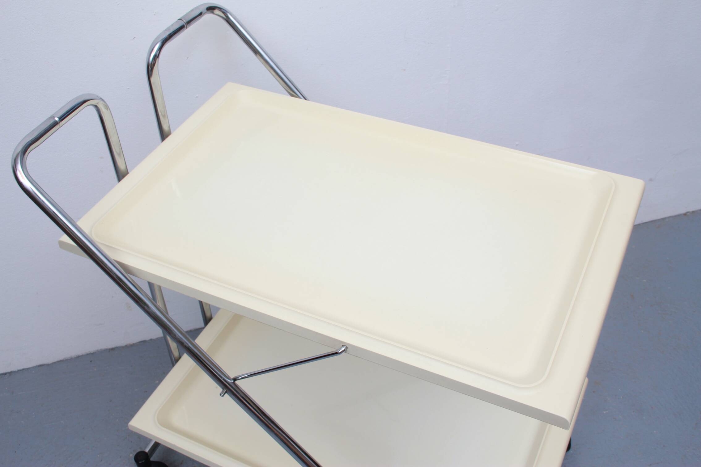 1970s trolley in chrome and plastic