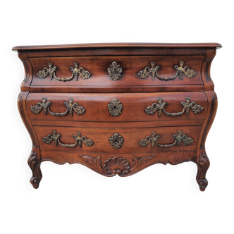 Commode tombeau bordelaise style Louis XV acajou massif et bronze