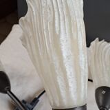 Lampe fleur triple en métal et verre