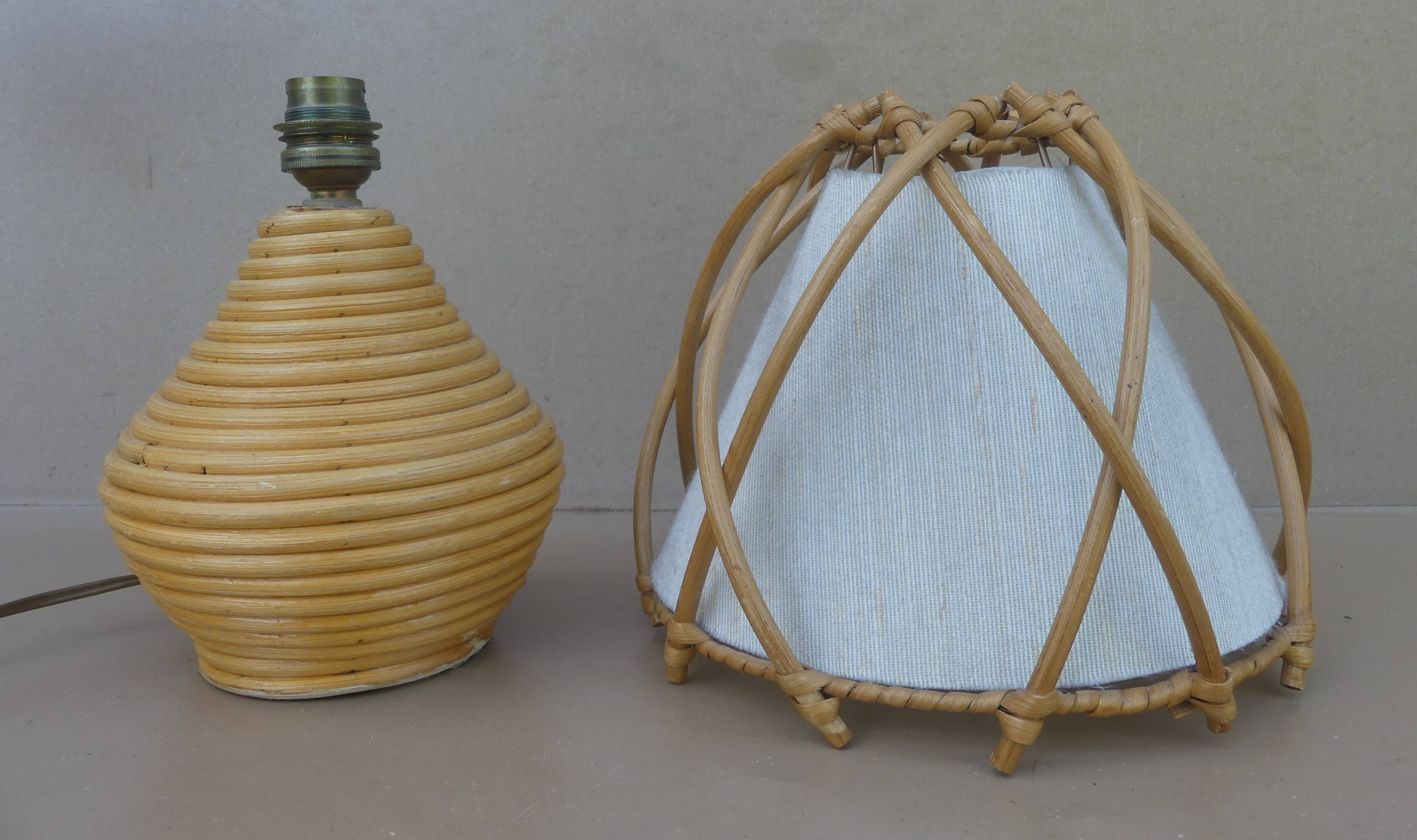 Louis SOGNOT rattan bedside lamp