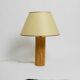 Large 1970s Italian bamboo table lamp with large oiled paper shad