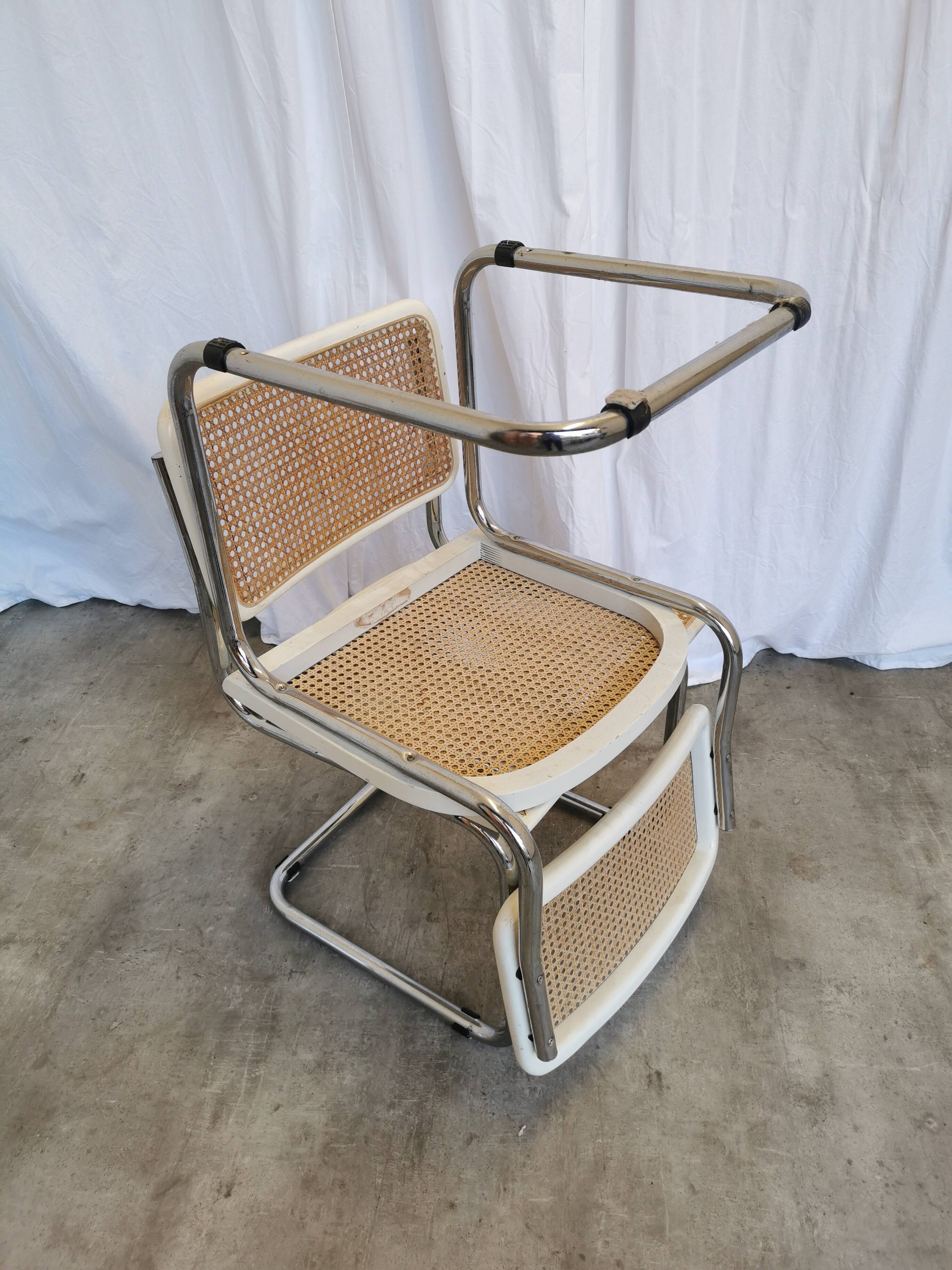 Ensemble de 2 chaises Cesca vintage de Marcel Breuer : chaises de salle à manger en osier style Mid-Century Modern