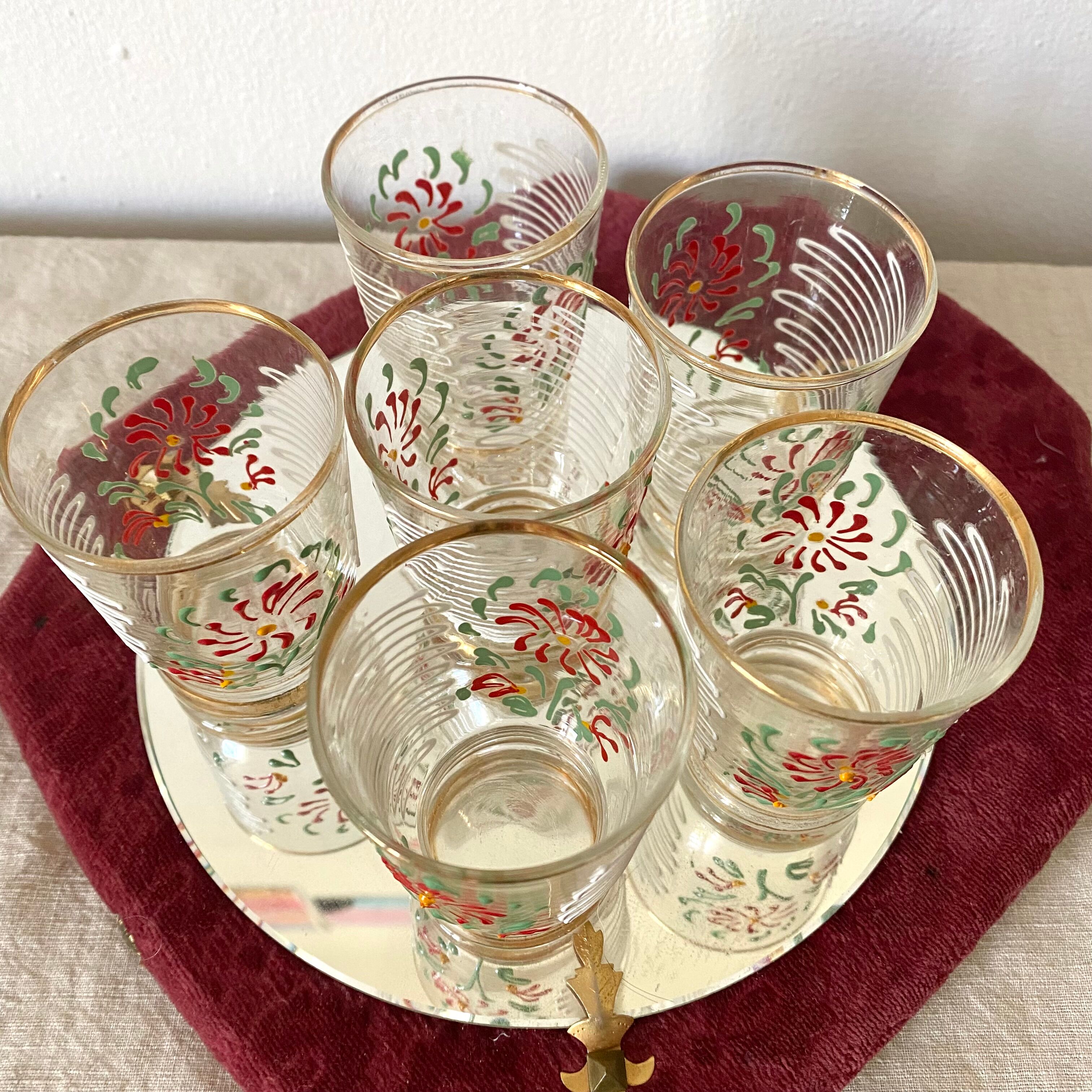 Antique floral glasses