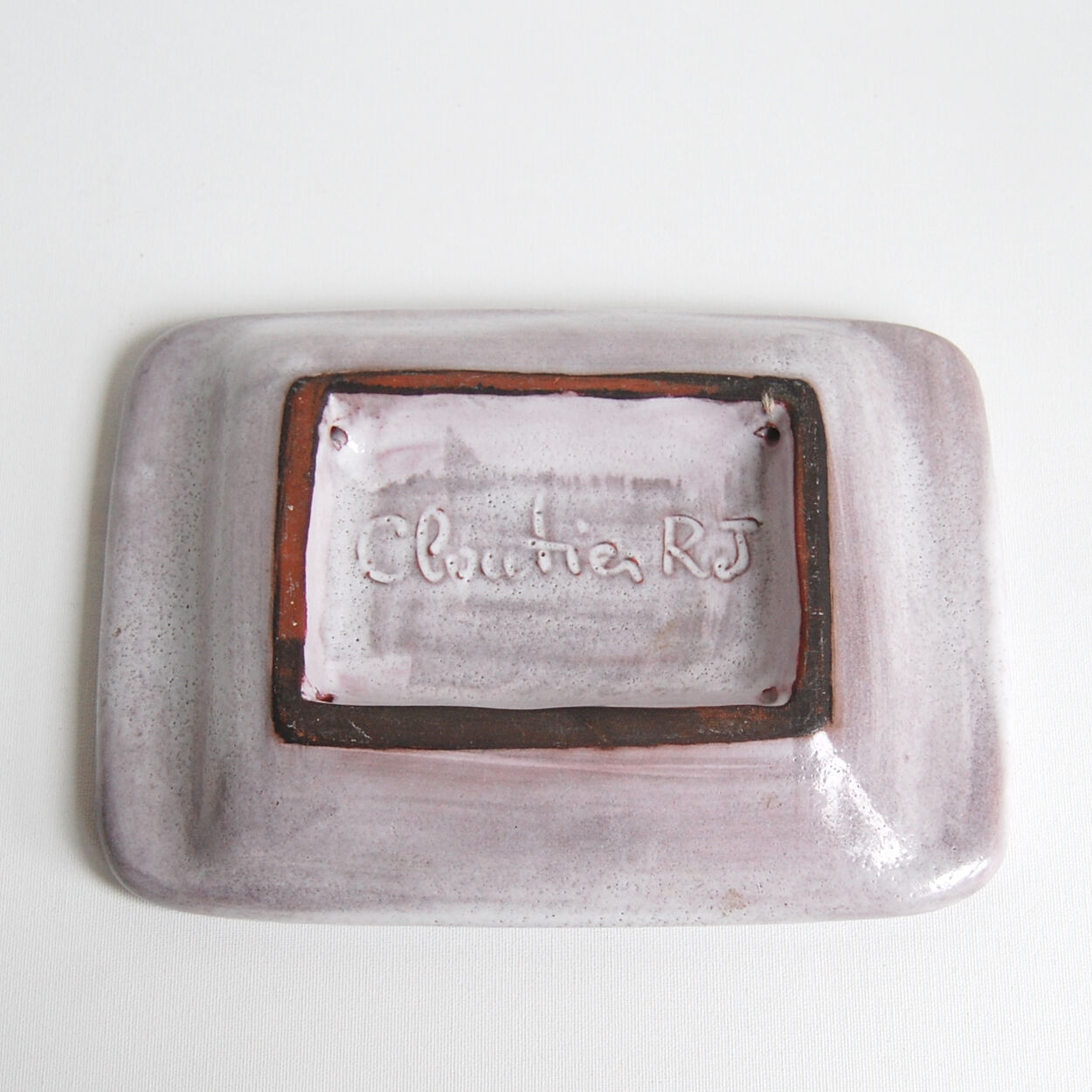 Ceramic pocket empty signed Cloutier