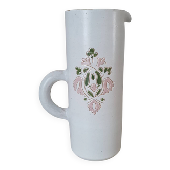 Large white jug with a pink pattern