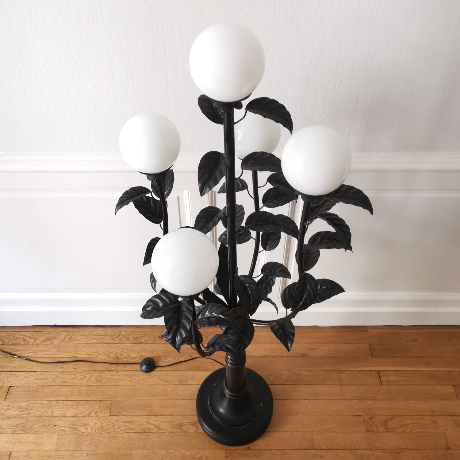 Lampadaire floral vintage design 1970