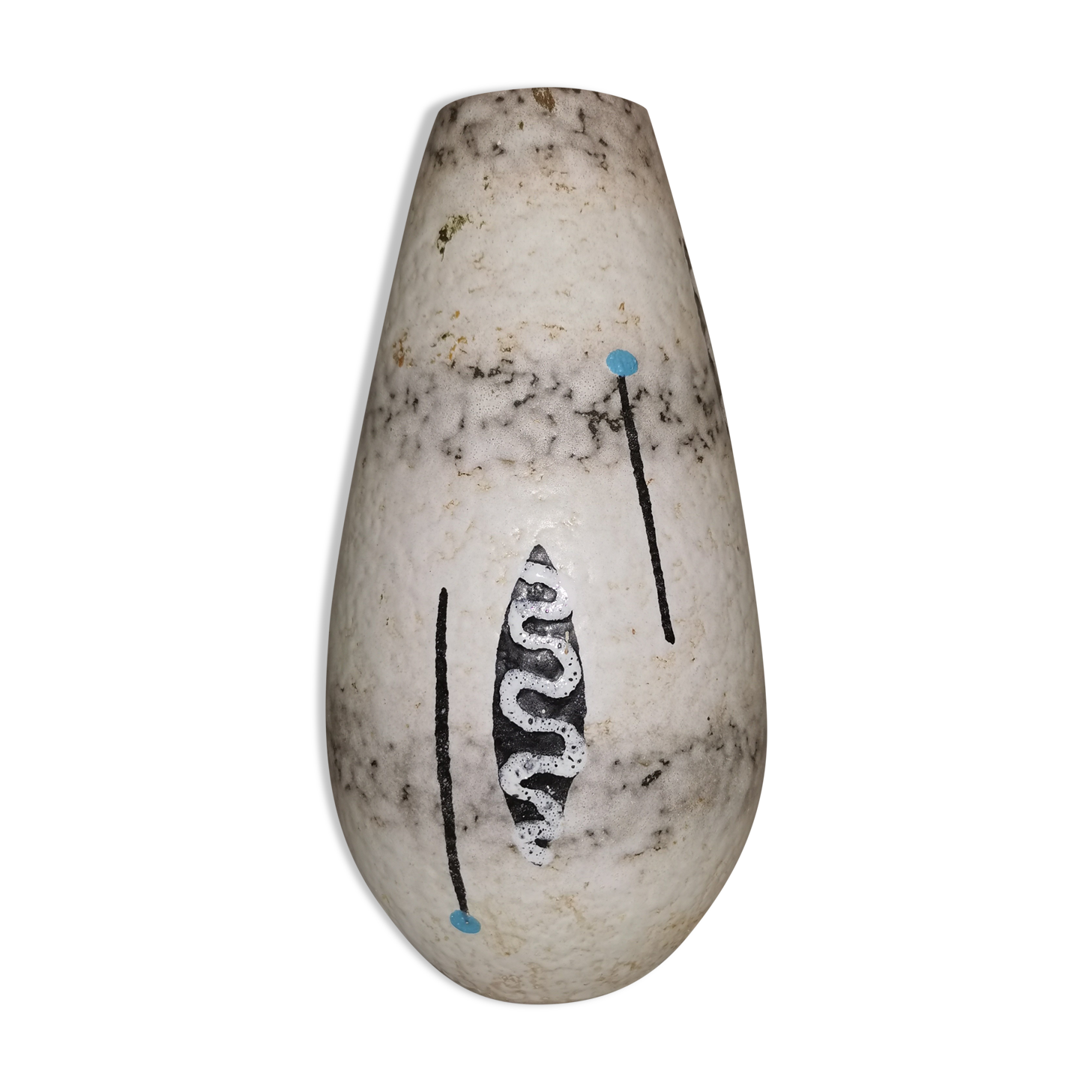 Vase with graphic decoration, vintage ceramic, 50-60's