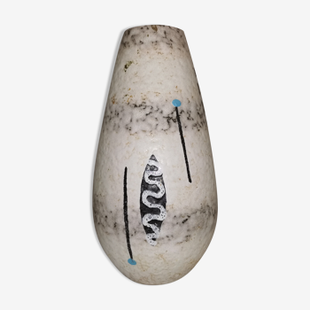 Vase with graphic decoration, vintage ceramic, 50-60's