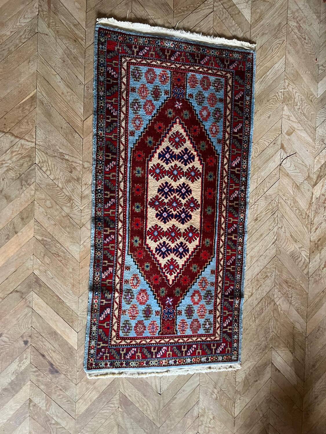 Handmade Samarkand wool rug, circa 1970 Khotan